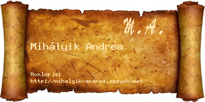 Mihályik Andrea névjegykártya
